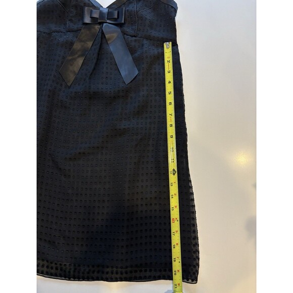 Charlotte Russe Little Black Slip Dress Sz S Bow Polka-dot Pattern Y2K - Picture 6 of 6